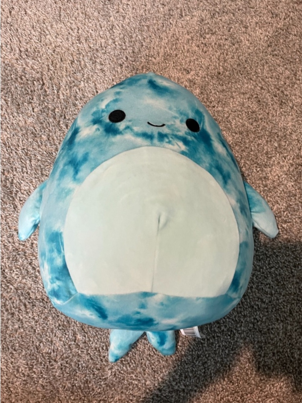 Squishmallows Blue and Light Blue Tie-Dye Whale Plush
